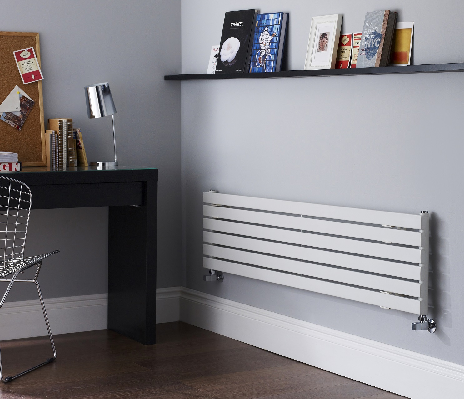 designer radiator in study